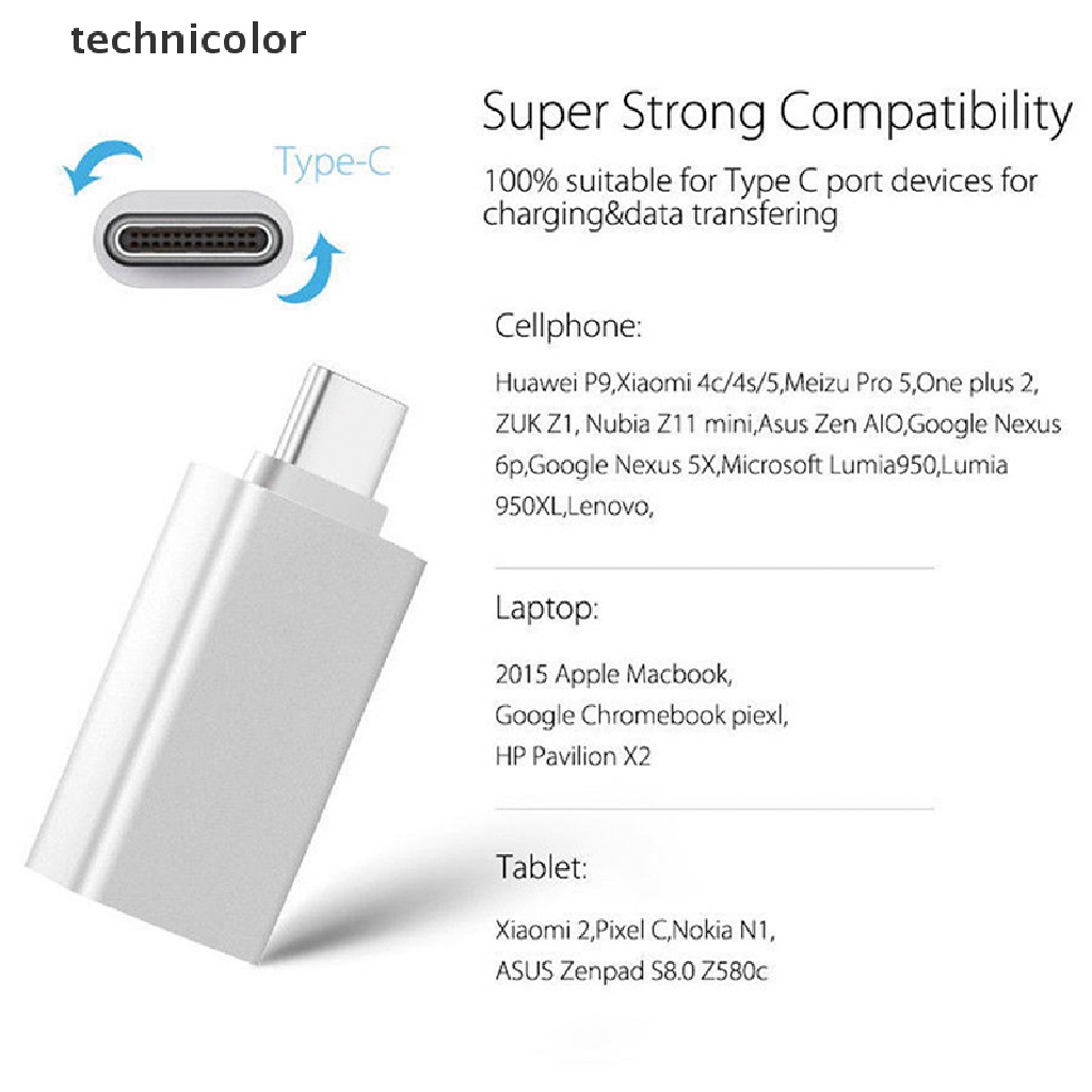 Đầu chuyển đổi Type C sang USB-A 3.0 OTG USB C 3.1 dành cho Mac Nexus 5X 6P