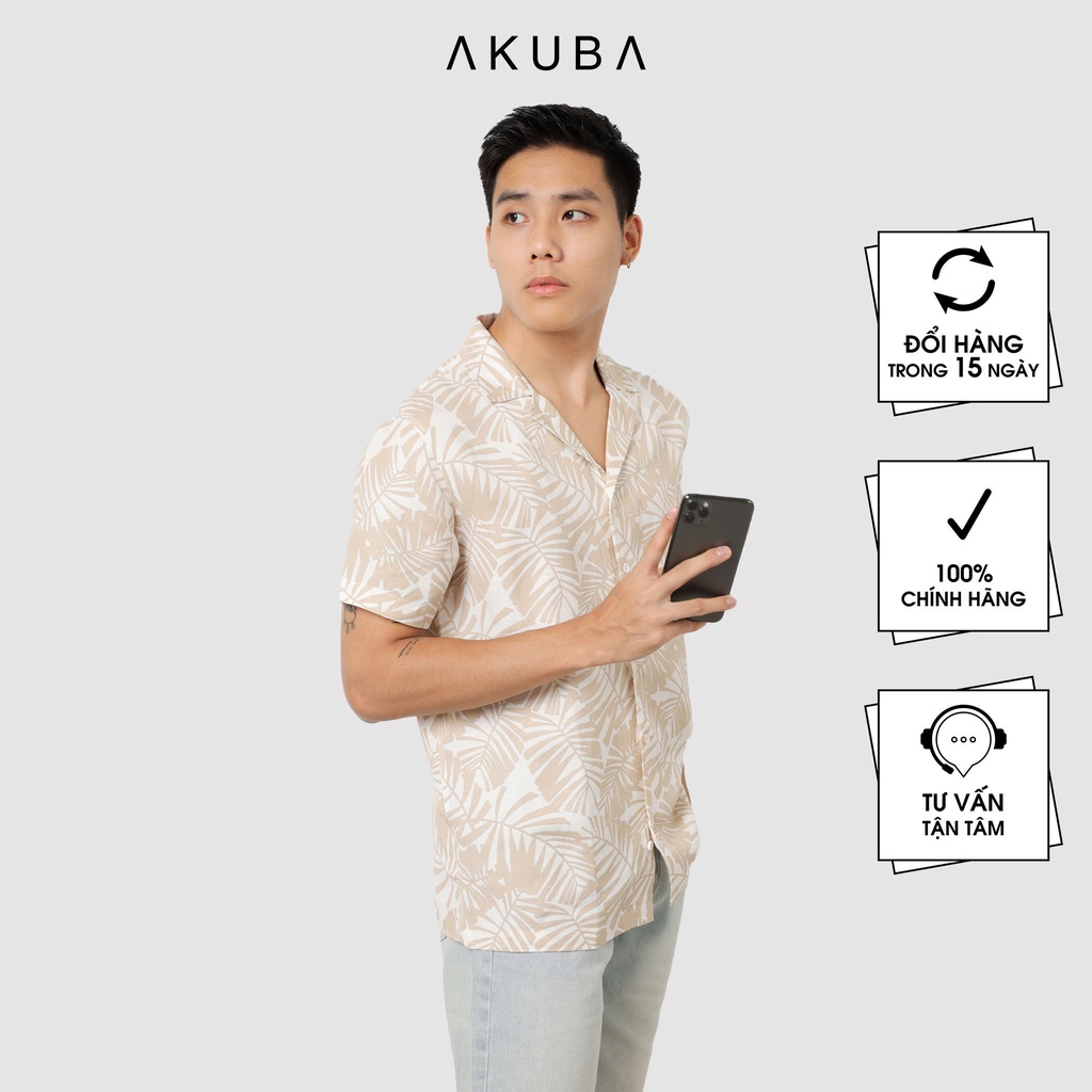 Áo Sơ mi Nam Họa Tiết Tay Ngắn AKUBA |01J0022
