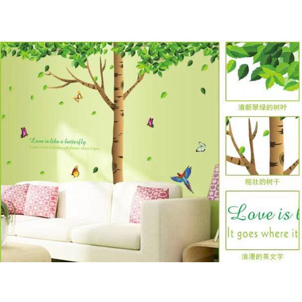 Decal trang trí Cây xanh size lớn ( 3 tấm )