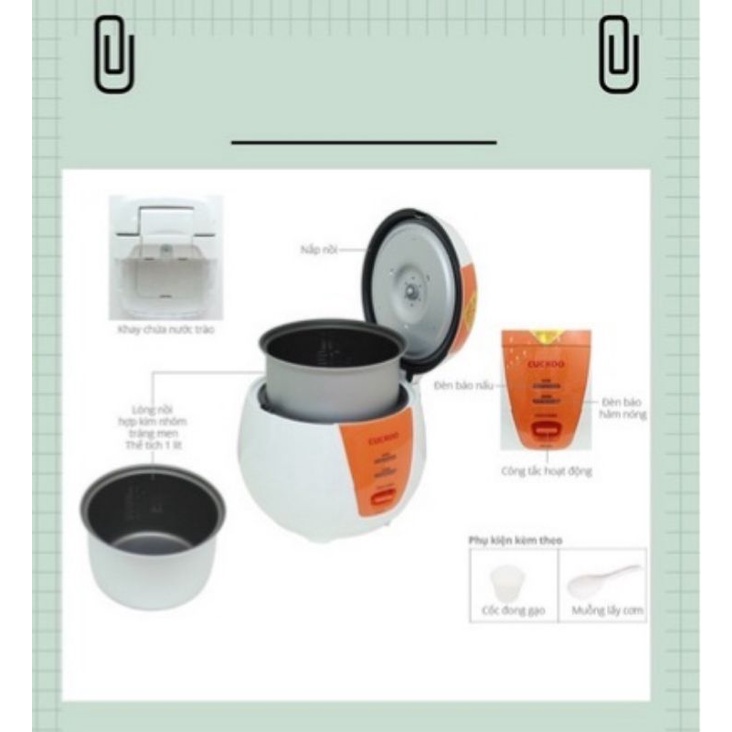 Nồi cơm điện CUCKOO CR-0661 1 lít - Bảo hành 1 năm
