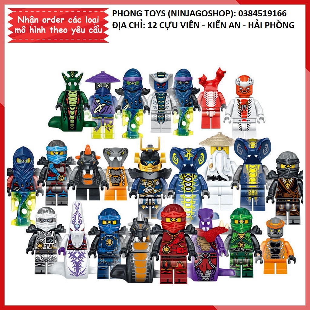 Lắp ráp Xếp hình Minifigures Mini Ninja Mô hình LeLe 31035 PRCK 61045 : Combo 24 nhân vật Ninjago