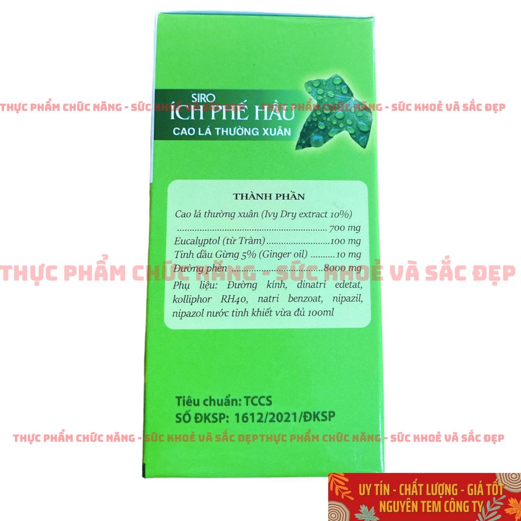 ÍCH PHẾ HẦU - Siro Ho Bổ Phổi