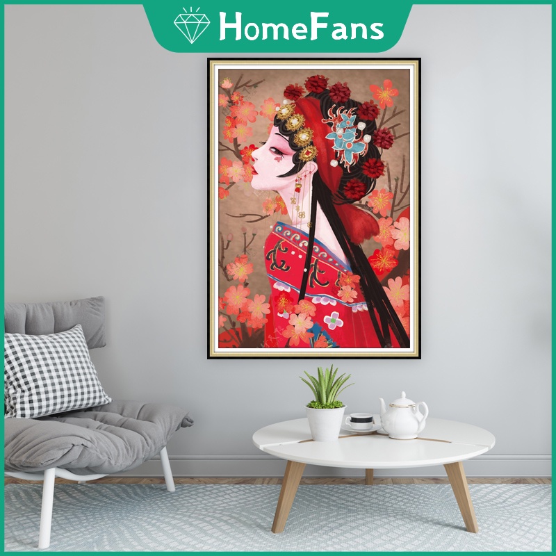 Bộ Tranh Đính Đá 5D Tự Làm 30x40cm / 50x70cm Hình Nhạc Kịch Trung Hoa