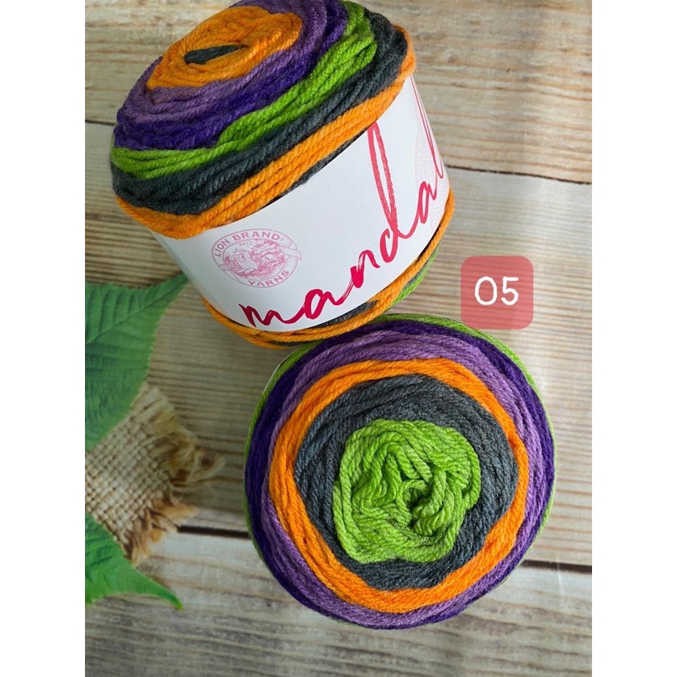Len cầu vồng Mandala - Nhập khẩu từ hãng Lion Brand - 100% Premium Acrylic - 150gram 173m