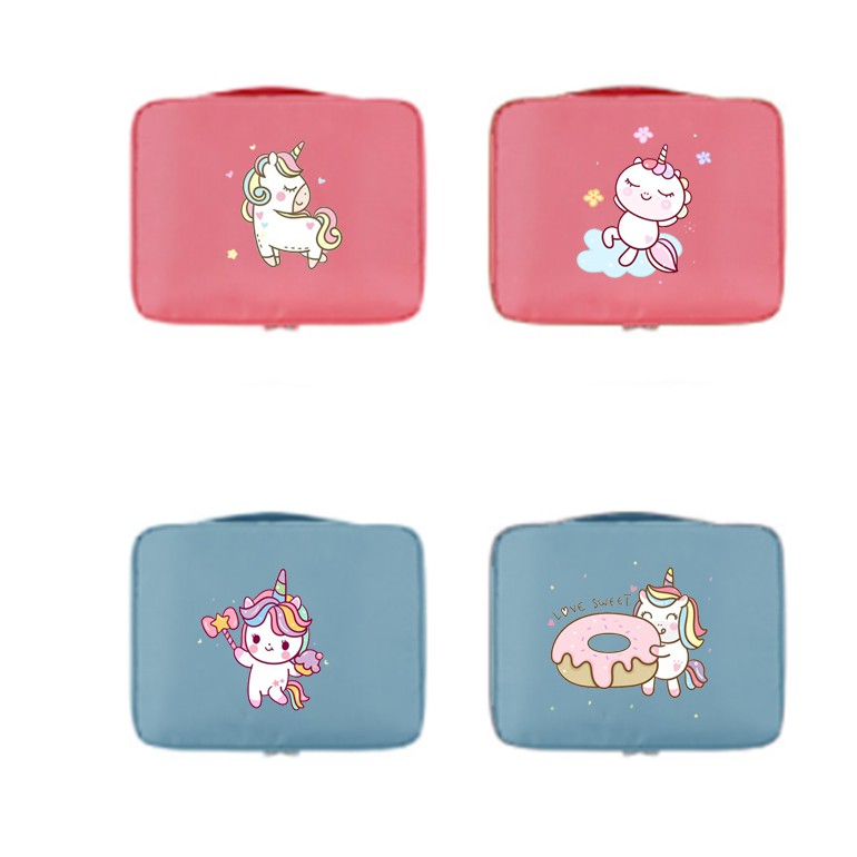 túi mỹ phẩm ngựa thần TMP33 túi đựng đồ trang điểm hologram unicorn cute dễ thương du lịch công tác đựng đồ