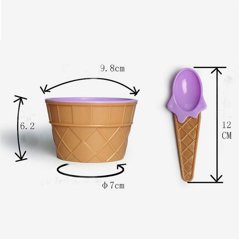 Bộ Chén và muỗng hình que kem đựng slime , đắp mặt nạ