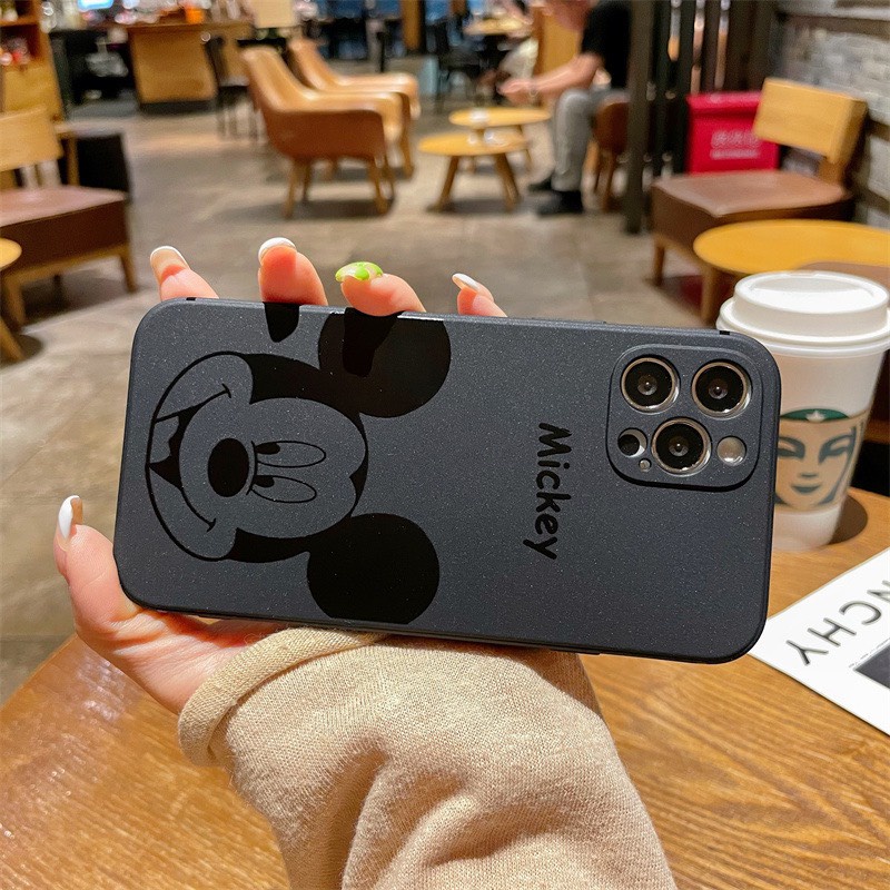 Ốp iPhone Cạnh Vuông, Bảo Vệ Camera In Hình Chuột Mickey Dễ Thương 7Plus,8Plus,x,xs,xsmax,11,12,13,14,Pro,ProMax