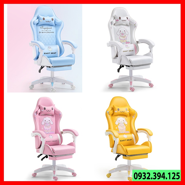 Ghế Gaming Giá Rẻ, Ghế Chơi Game Màu Hồng Cho Game Thủ, Ghế Livestream Có Gác Chân Topsky M439