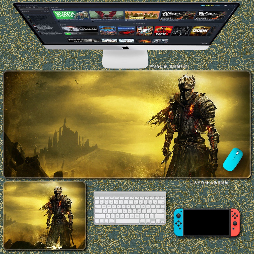 Tấm Lót Chuột Và Bàn Phím Máy Tính 700x300 In Hình dark soul 3 series