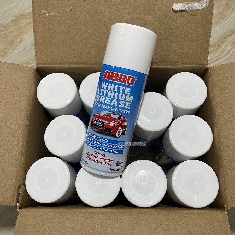 Chai xịt mỡ bò trắng Abro bôi trơn cao cấp