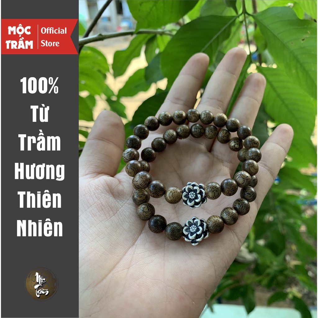 Vòng tay Trầm Hương Tốc Mix Charm Bạc Nhiều Mẫu