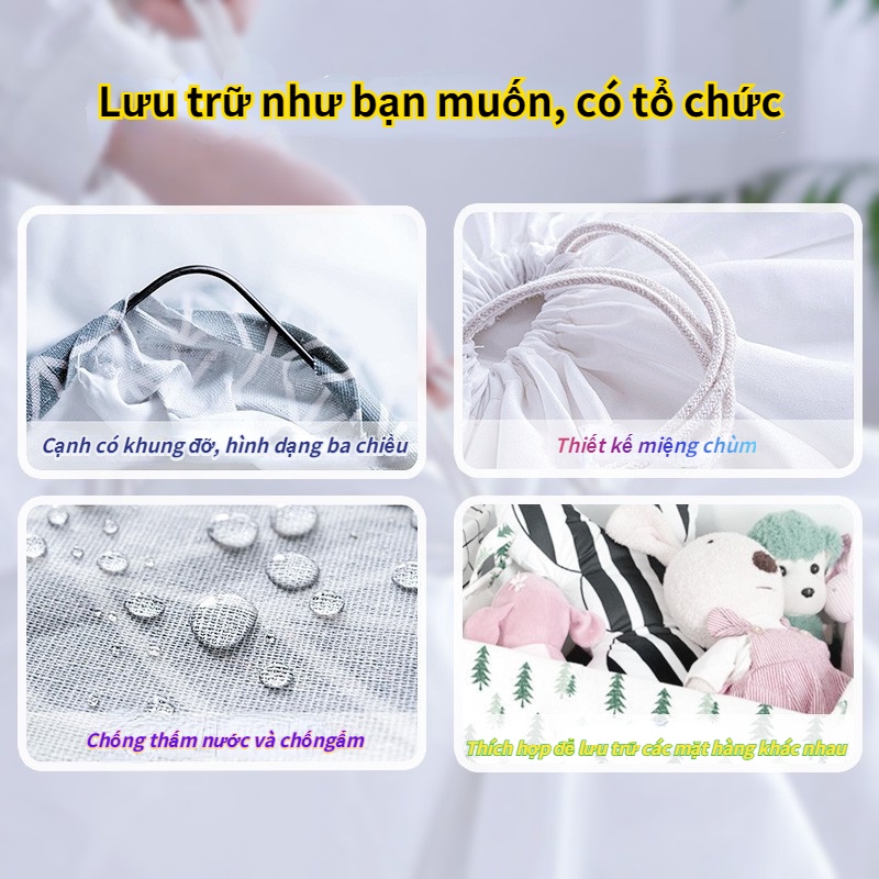 (Một loạt các phong cách) Giỏ đựng bảo quản quần áo bằng vải cỡ lớn đồ đạc đa năng，100 lít cực lớn 50X50X40 cm