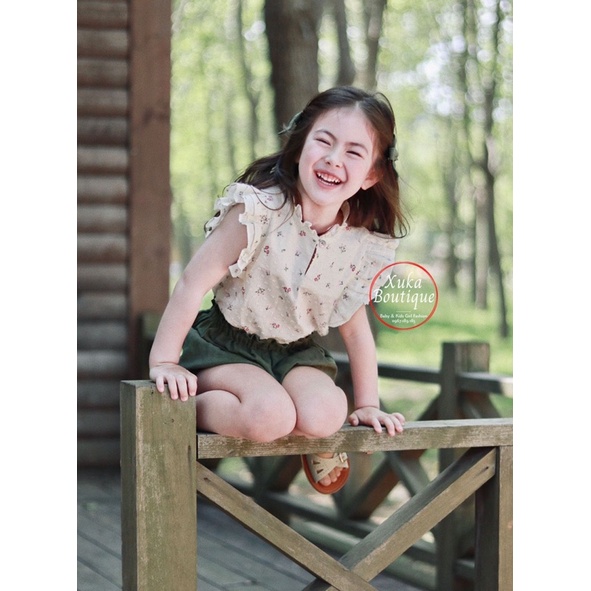Set Quần Short Áo Hoa Tay Cánh Tiên Mùa Hè Bé Gái SOFT COTTON Cao Cấp 2022