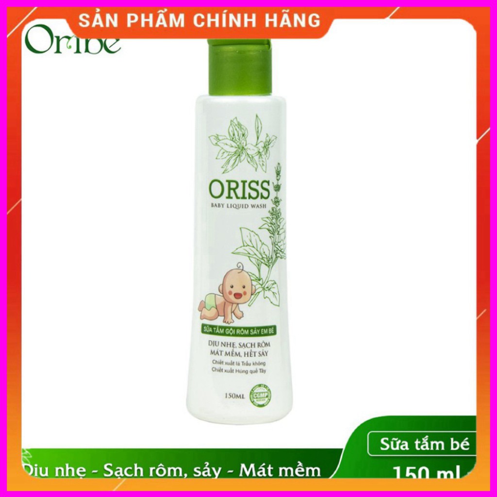 PLASH SALE -  [Chính Hãng] Sữa tắm gội cho bé ngừa rôm sẩy, nhẹ dịu không cay mắt ORISS BABY