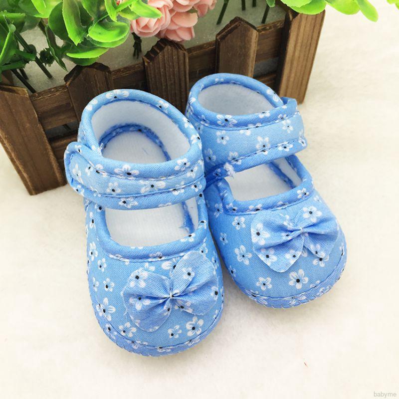 Giày cotton đế mềm chống trượt cho bé gái từ 0-18 tháng tuổi