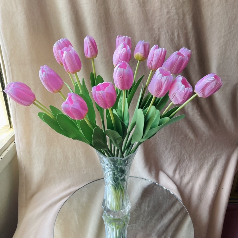 Hoa giả/Hoa lụa - Bông Tulip lụa nhiều mầu sắc decor trang trí nhà, cửa hàng, sự kiện phụ kiện cắm hoa, chụp ảnh...