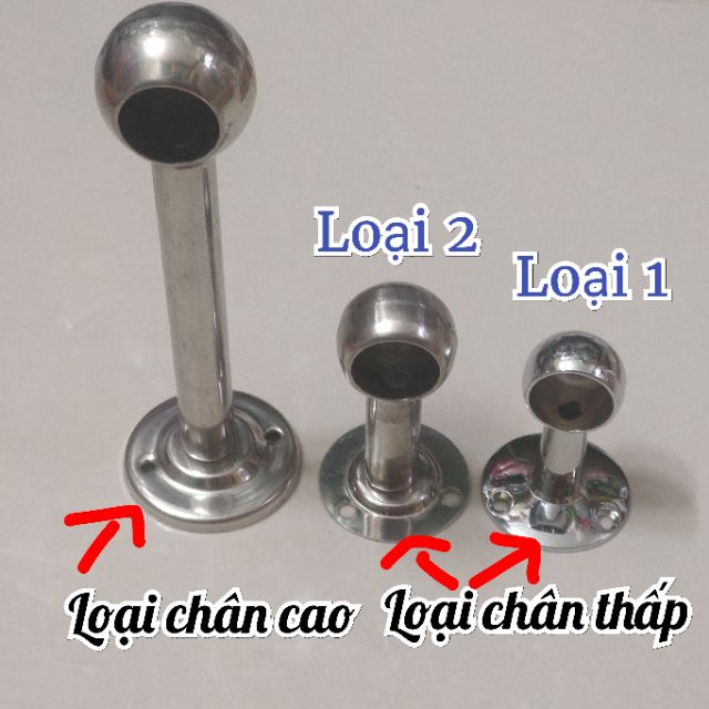 [Bán lẻ 1 cái] Chân (bas - bát) bắt tường treo rèm bằng 100% inox dày