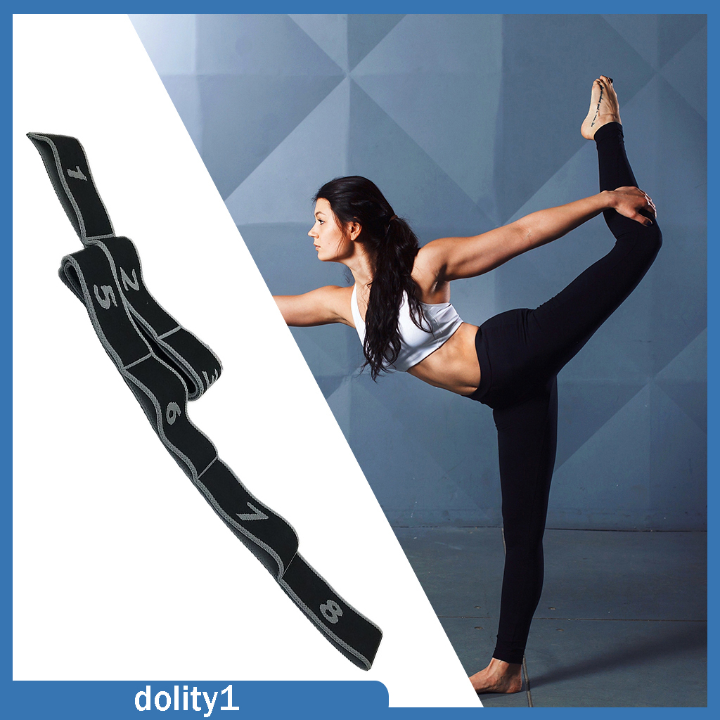 [DOLITY1]Yoga Stretch Strap with 8 Loops for Women Men Girls Leg Stretching Out Band to Improve Flexibility, Yoga Strap Exercise Belt fo rPilates,Dance, Ballet