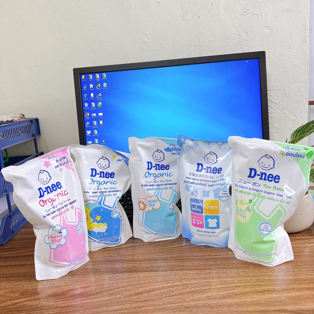 Nước giặt xả quần áo trẻ em DNEE dạng túi 550ml nhiều màu sắc