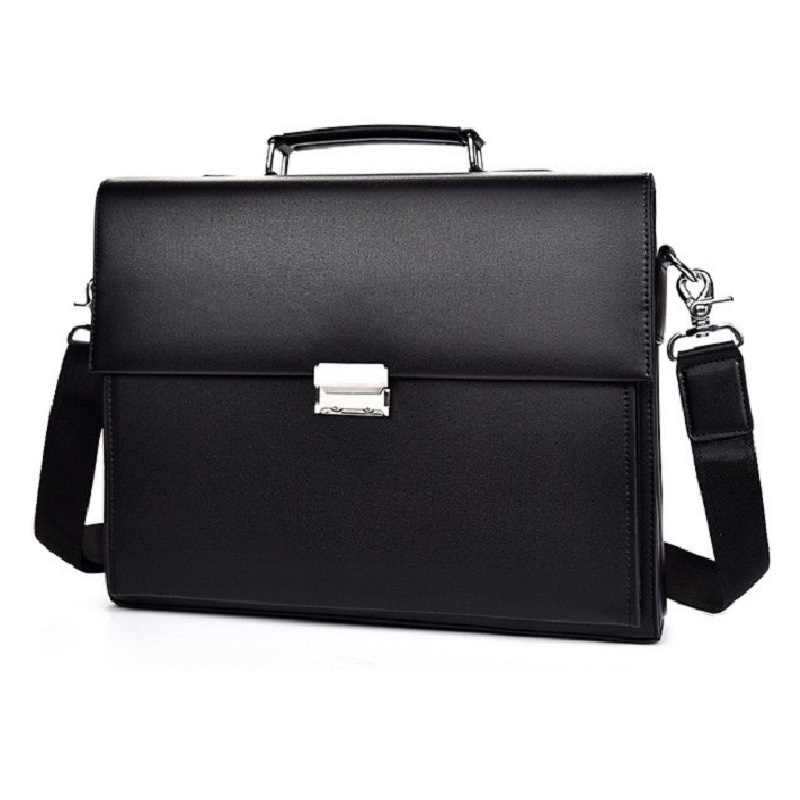 Túi xách cặp công sở da bò T54 khóa số 38x30x8cm bảo hành da 12 tháng (Nâu-Đen) | BigBuy360 - bigbuy360.vn