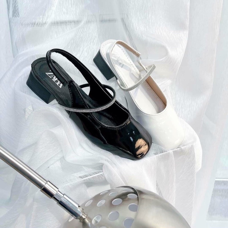 Giày bệt sandal quai đá siêu xinh, giày búp bê mũi vuông tiểu thư