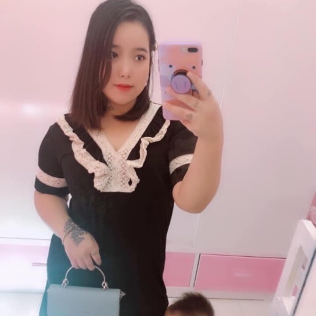 {FREE SHIP} ĐẦM PHỐI REN CỔ BIGSIZE 50-73kg (Tuỳ số đo) (Có video)