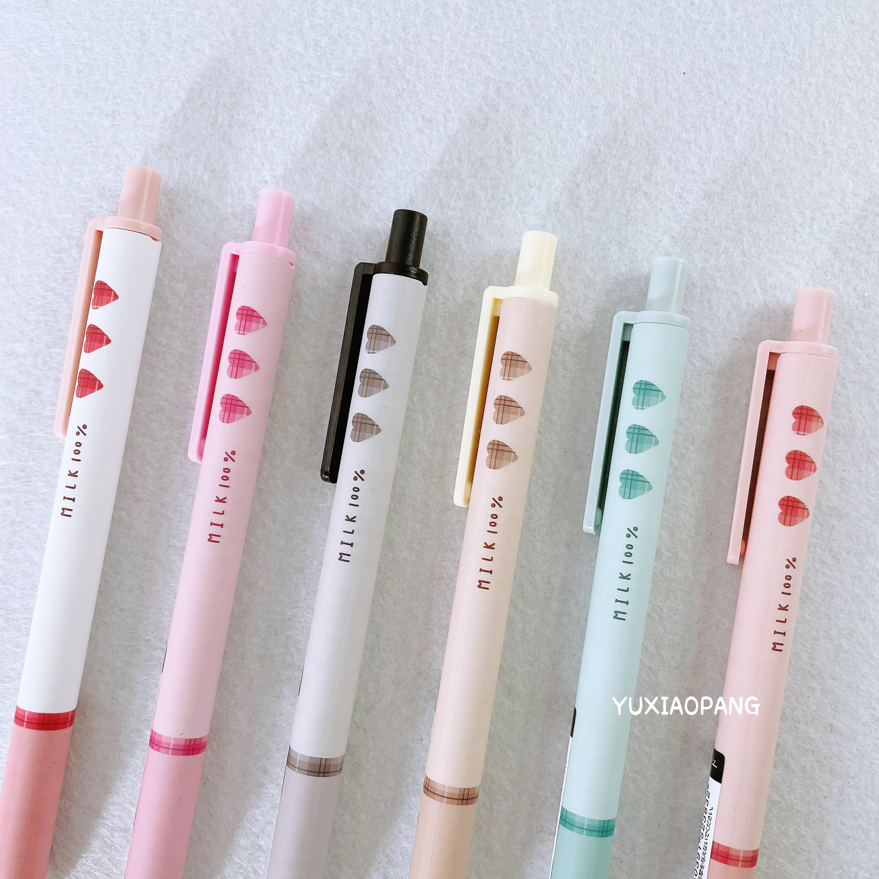 Retro plaid love limited Japan Q-lia limited edition cute girl heart color gel pen 0.5mm