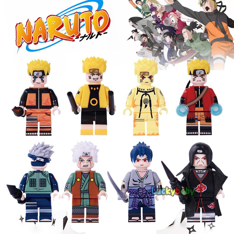 Mô Hình Lắp Ráp Lego Nhân Vật Uzumaki Naruto Sasuke Jiraiya Hatake Kakashi Độc Đáo