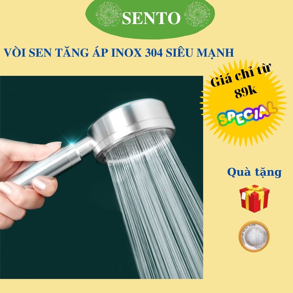 Vòi sen tăng áp inox nóng lạnh SENTO thiết bị nhà tắm ST27