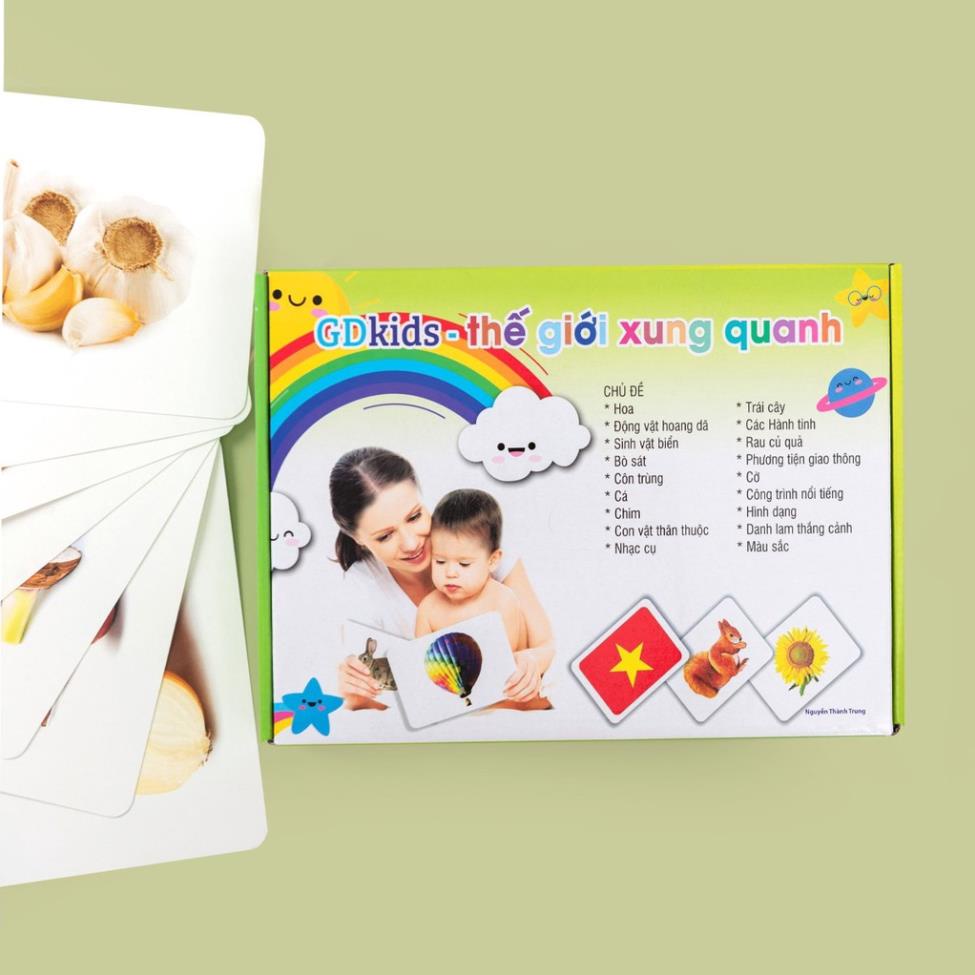 Flashcard Dạy trẻ thế giới xung quanh Glenn Doman - Bộ 300 Thẻ Học Thông Minh Cho Bé