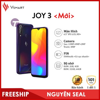 [MỚI] ĐIỆN THOẠI VSMART JOY 3 (2/32GB), (4GB/64GB)  - HÀNG CHÍNH HÃNG, BẢO HÀNH 18 THÁNG