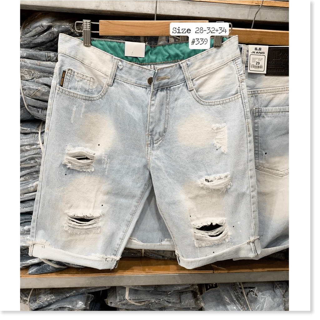 Quần short Jean Nam trẻ trung năng động thêu họa tiết HP