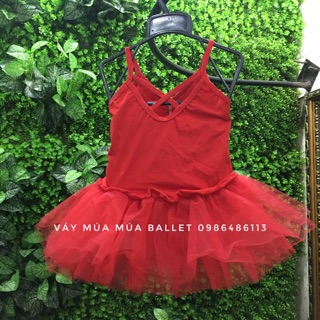 Váy múa đỏ 2 dây bèo eo (có sỉ từ 5c)