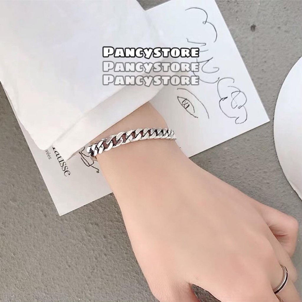 vòng tay lắc tay nam nữ titan dây xích trơn không gỉ siêu bền