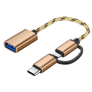 Cáp OTG 2 in 1 đầu Type C và đầu Micro