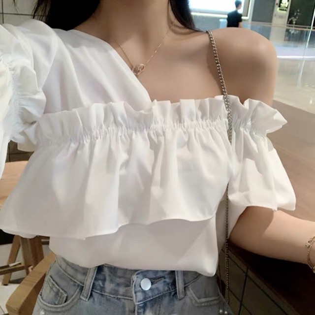 Áo trễ vai nữ bánh bèo Thucucstore Áo hở vai phong cách tiểu thơ Hàn Quốc hàng Quảng Châu SM03 | BigBuy360 - bigbuy360.vn