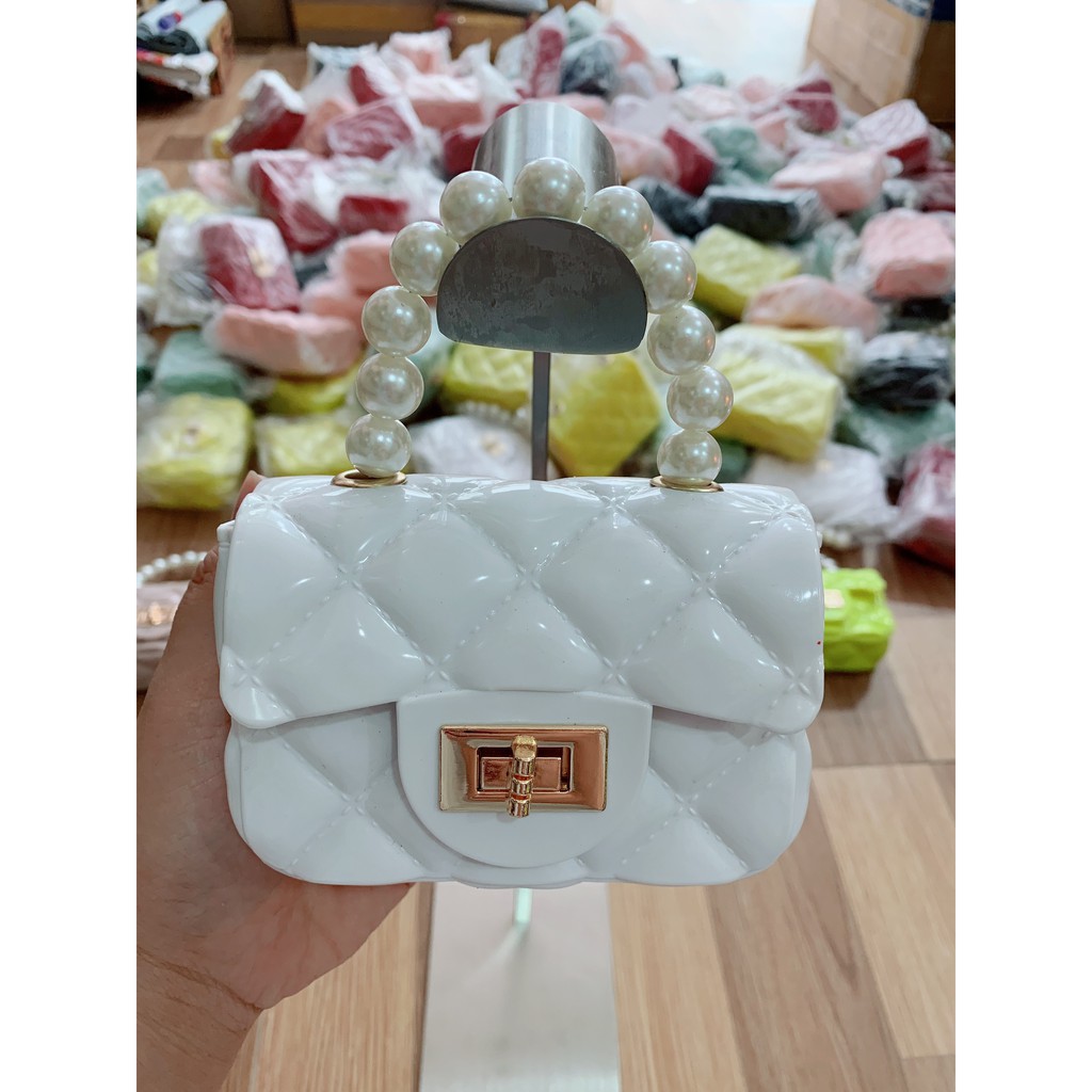 Túi Xách,Túi Đeo Chéo Mini Nhựa Quai Ngọc Siêu Xinh Cho Bé Gái Diện Tết Sành Điệu