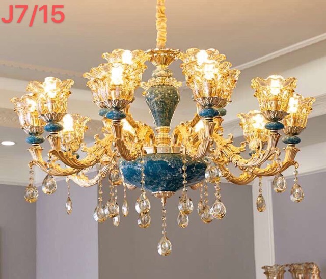 Đèn chùm 8-15 tay Chao Đá - Tặng Kèm Bóng Nến