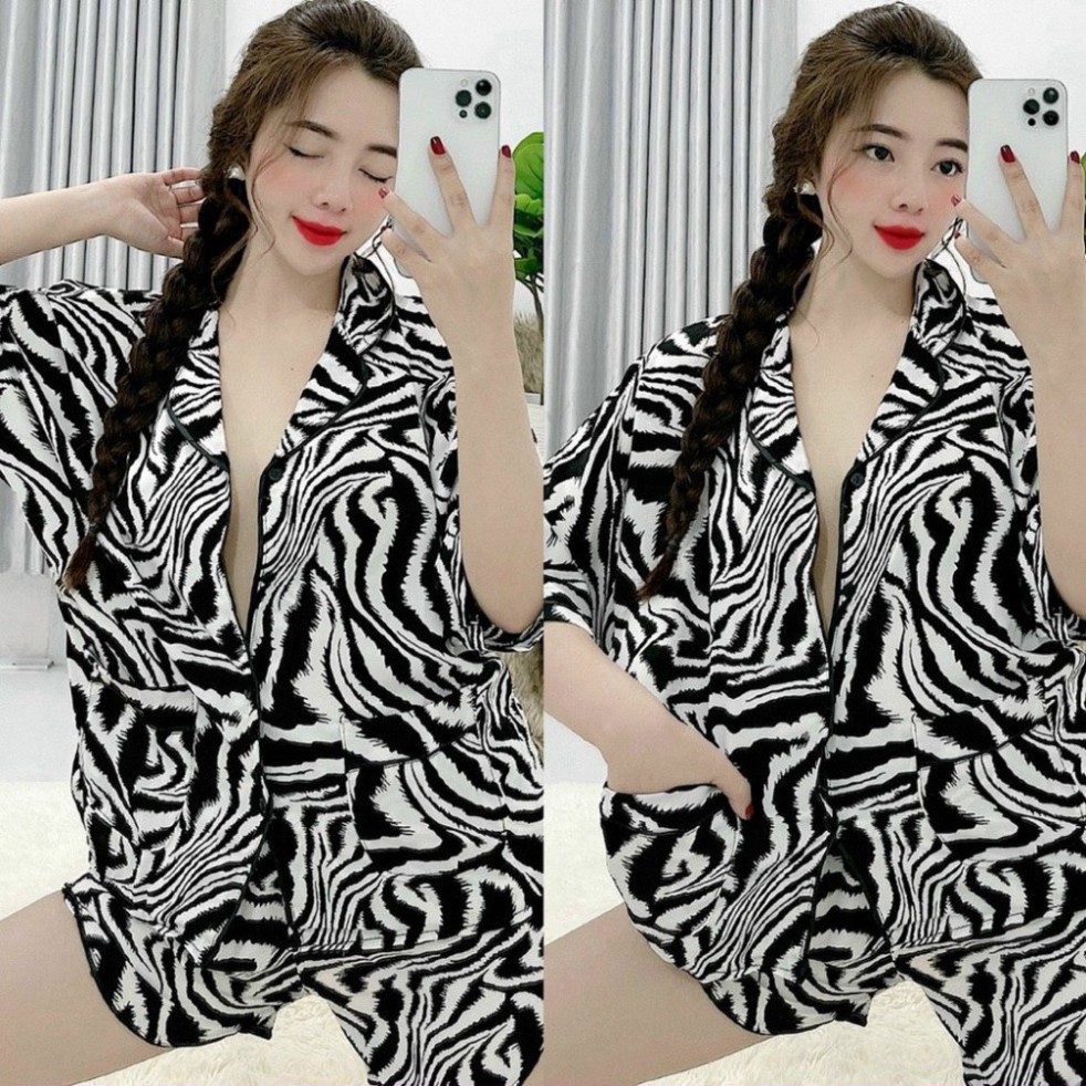 Bộ Pijama Nữ NGỰA VẰN Đùi- Pyjama Lụa Mango *MA-Đ-NV  #Đồ Ngủ | Đồ Bộ Nữ | Váy Ngủ | Pizama . . | BigBuy360 - bigbuy360.vn
