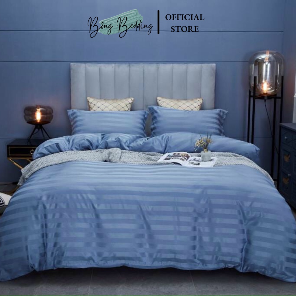 Bộ chăn ga Cotton sọc 3f chăn ga Hàn Quốc đủ màu đủ size miễn phí bo chun | BigBuy360 - bigbuy360.vn