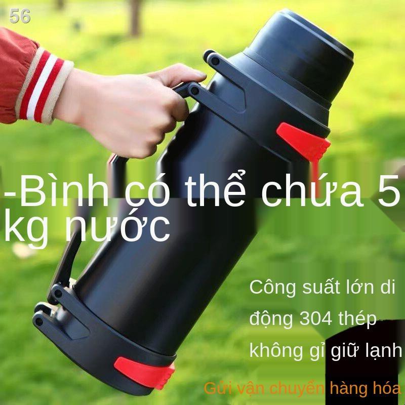 Bình giữ nhiệt inox ngoài trời nam cách dung tích lớn ấm đun nước lạnh công trường xây dựng phích xe du lịchX