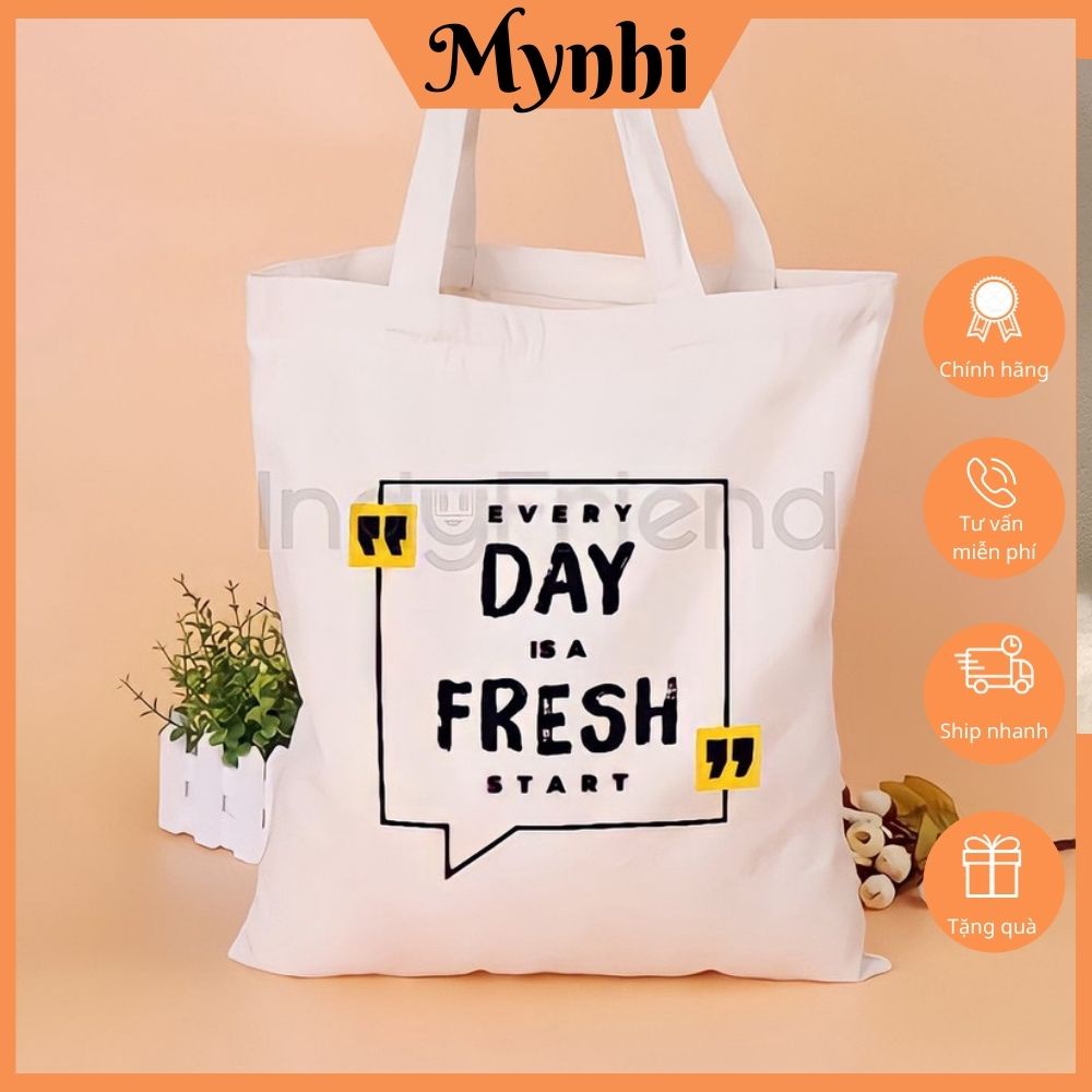 Túi tote đeo chéo đeo vai vải canvas giá rẻ đi học đi chơi SHOPMYNHI SMN 249