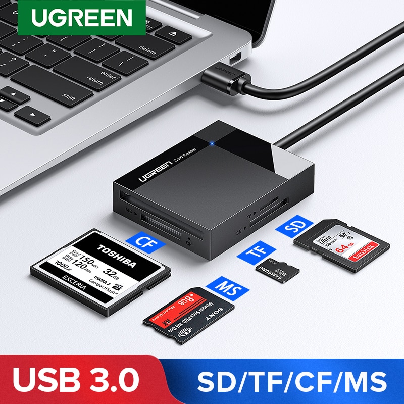 UGREEN Đầu Đọc Thẻ Nhớ Usb 3.0 Đa Năng 4 Trong 1