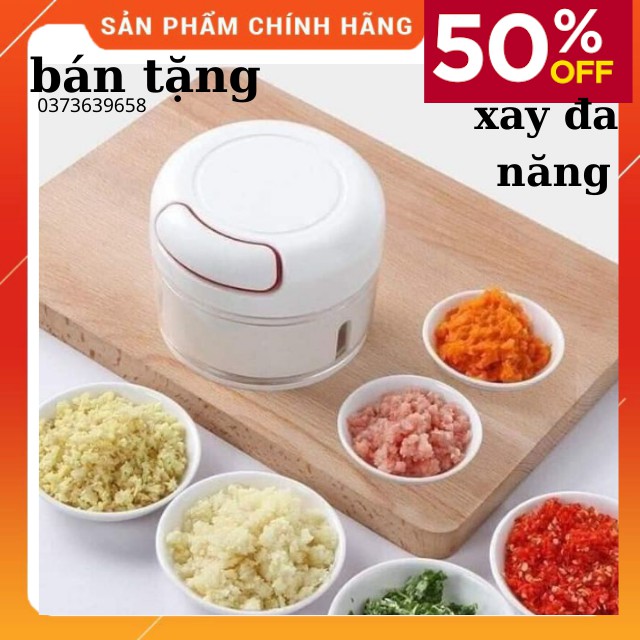 Máy Xay Tỏi Ớt Mini Cầm Tay, Dụng Cụ Xay Tỏi ớt-Thịt Cá Đa Năng