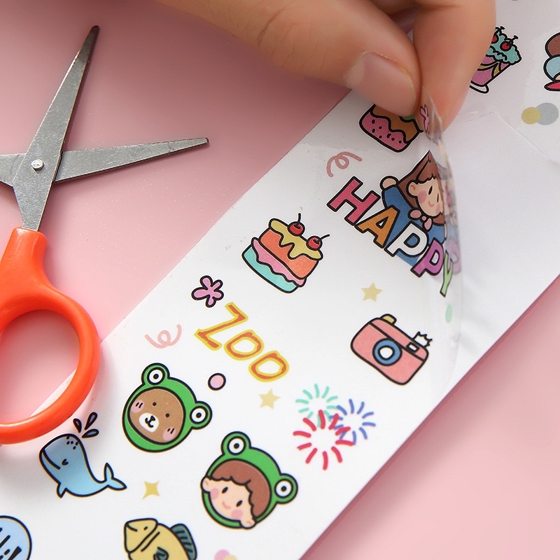 set sticker trang trí Nice time 8 chủ đề size 6 x 35 cm