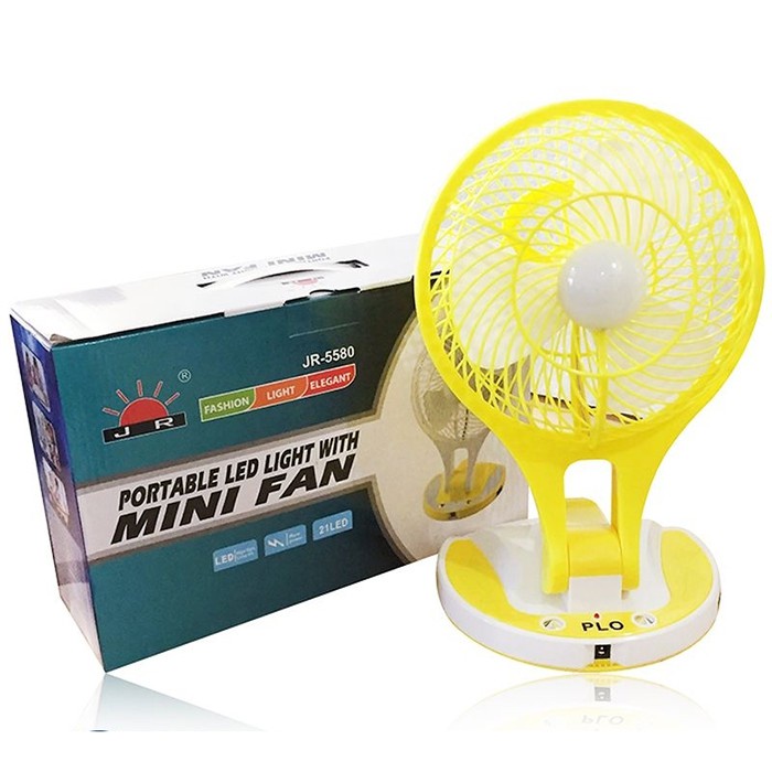 Quạt sạc tích điện mini Fan JR-5580 𝑺𝑰𝑬̂𝑼 𝑴𝑨́𝑻 𝑽𝑶̛́𝑰 3 𝑪𝑯𝑬̂́ Đ𝑶̣̂ siêu tiết kiệm pin