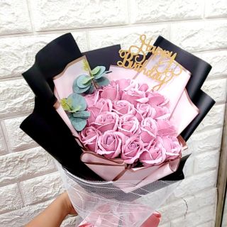 Bó hoa sáp thơm 20 bông hồng nude