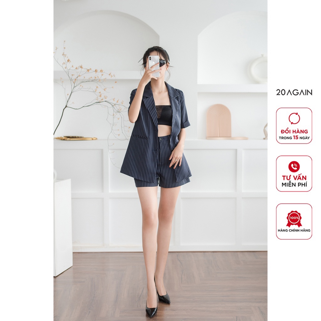 Áo blazer cổ bẻ ve 20Again, thiết kế độc đáo, sành điệu ABA2420 | BigBuy360 - bigbuy360.vn