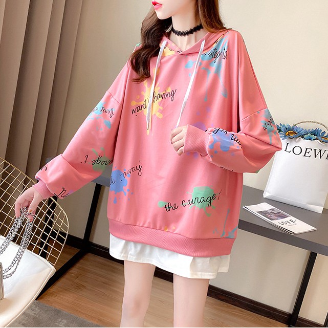 Áo Len Hoodie Nữ Thu Đông Có Mũ Dáng Dài Họa Tiết ĐỘC LẠ New 2021, Style Hàn Quốc Cho Nữ Tuổi Teen