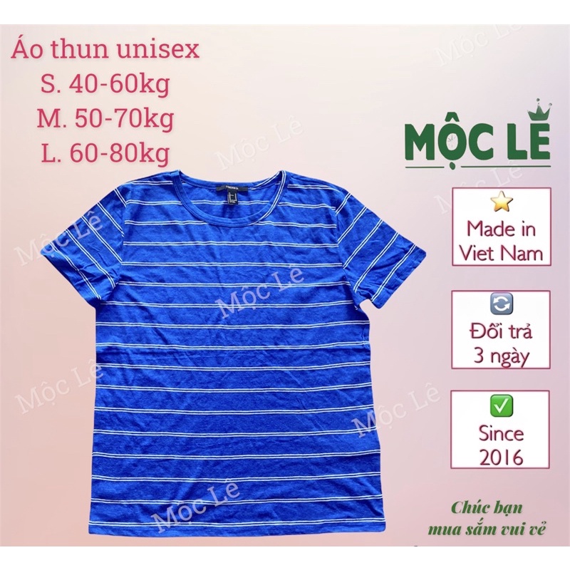 Áo thun unisex f21 vnxk nam nữ xanh sọc(clip+hình thật)